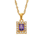 2024 Jewelry Trends Shining Zircon Pendant Necklace Colorful Christmas Jewelry Gift for Women