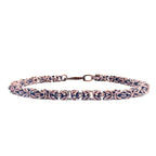 Delicate Byzantine Chainmaille Bracelet in Oxidized Copper