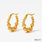 Hot-Selling Jewelry New round Steel Ball Earrings Earrings European and American Fashion Creative Women'S Earrings