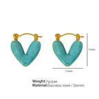 JEWELRY EH62 Factory Hot Sale Explosive Earrings Fresh and Sweet Heart-Shaped Enamel Earrings