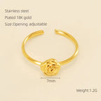 Waterproof 18K Gold Stainless Steel Zircon Ring Adjustable Ring Knotted Titanium Steel Heart Ring INS Wind Jewelry for Woman