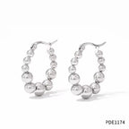 Hot-Selling Jewelry New round Steel Ball Earrings Earrings European and American Fashion Creative Women'S Earrings