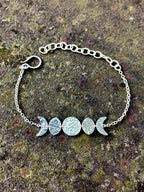 Moon Phase Bracelet in Sterling Silver