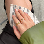 Doviana Signature Good Vibes Silver Cubic Engraved Ring