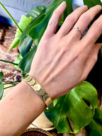 Moon Phase Cuff Bracelet in Sterling Silver and Brass