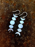 Moon Phase Earrings in Sterling Silver