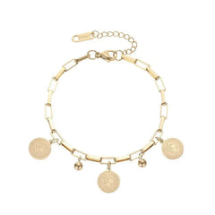 Hip Hop Round Coins Bracelet