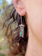 Mini Jellyfish Earrings in Sterling Silver with Turquoise Beads and Hypoallergenic Niobium Earwires