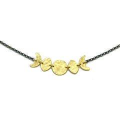 Moon Phase Necklace in Oxidized Sterling Silver and Brass