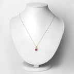0.62 Carat Genuine Ruby and White Diamond 14K Yellow Gold Pendant