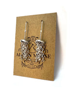 Mini Jellyfish Earrings in Sterling Silver with White Pearls and Hypoallergenic Niobium Earwires