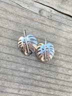 Monstera Earrings in Sterling Silver | Medium