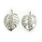 Monstera Earrings in Sterling Silver | Medium