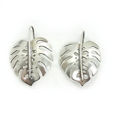 Monstera Earrings in Sterling Silver | Medium