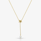 Pearly Sea Lariat Necklace