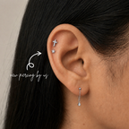 Petite Star Threadless Labret Titanium Flat Back Earring